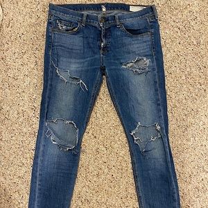Rag & Bone size 28 ripped jeans.